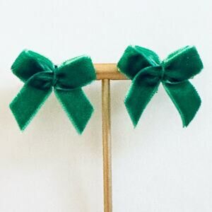 Velvet Bow Stud Earrings Christmas